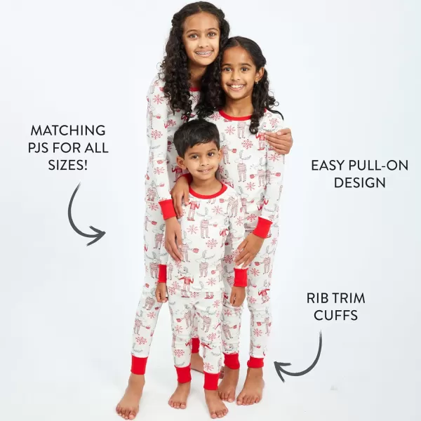 imageHonestBaby Baby Holiday 2Piece Pajamas Sleepwear PJs 100 Organic Cotton for Infant Baby and Toddler Boys ampamp Girls UnisexMoose N Mugs