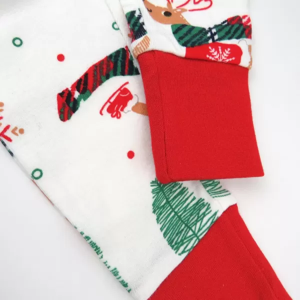 imageHonestBaby Baby Holiday 2Piece Pajamas Sleepwear PJs 100 Organic Cotton for Infant Baby and Toddler Boys ampamp Girls UnisexMoose Skate