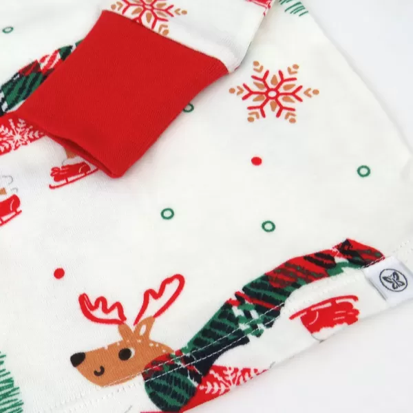imageHonestBaby Baby Holiday 2Piece Pajamas Sleepwear PJs 100 Organic Cotton for Infant Baby and Toddler Boys ampamp Girls UnisexMoose Skate