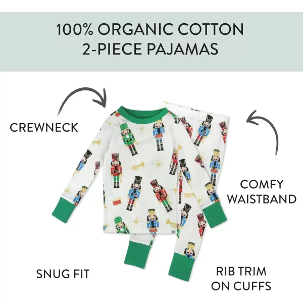 imageHonestBaby Baby Holiday 2Piece Pajamas Sleepwear PJs 100 Organic Cotton for Infant Baby and Toddler Boys ampamp Girls UnisexNutcracker