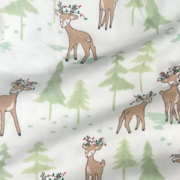 imageHonestBaby Baby Holiday 2Piece Pajamas Sleepwear PJs 100 Organic Cotton for Infant Baby and Toddler Boys ampamp Girls UnisexReindeer Lights