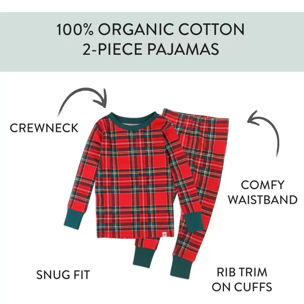 imageHonestBaby Baby Holiday 2Piece Pajamas Sleepwear PJs 100 Organic Cotton for Infant Baby and Toddler Boys ampamp Girls UnisexRoyal Stewart Plaid