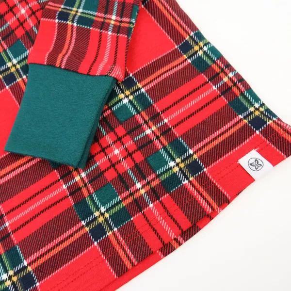 imageHonestBaby Baby Holiday 2Piece Pajamas Sleepwear PJs 100 Organic Cotton for Infant Baby and Toddler Boys ampamp Girls UnisexRoyal Stewart Plaid