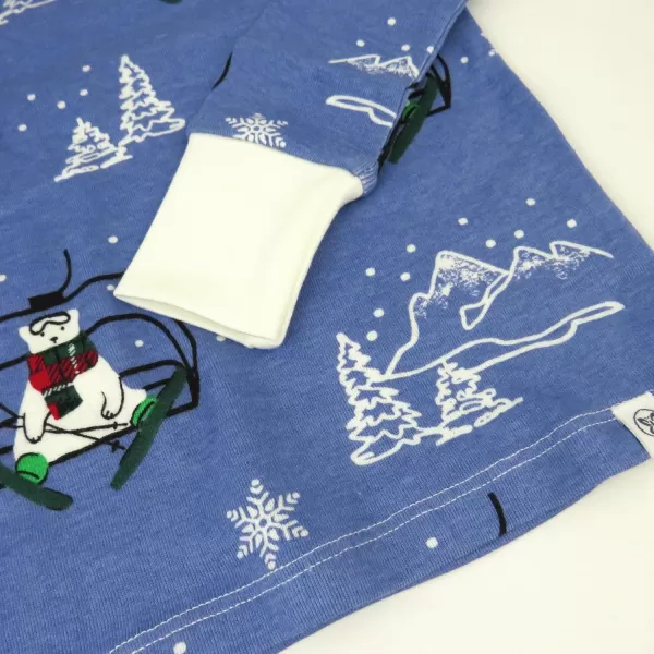 imageHonestBaby Baby Holiday 2Piece Pajamas Sleepwear PJs 100 Organic Cotton for Infant Baby and Toddler Boys ampamp Girls UnisexSki Bear