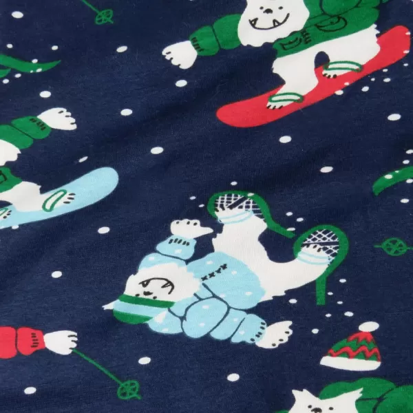 imageHonestBaby Baby Holiday 2Piece Pajamas Sleepwear PJs 100 Organic Cotton for Infant Baby and Toddler Boys ampamp Girls UnisexSnow Boardin