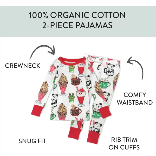 imageHonestBaby Baby Holiday 2Piece Pajamas Sleepwear PJs 100 Organic Cotton for Infant Baby and Toddler Boys ampamp Girls UnisexSnow Shakes