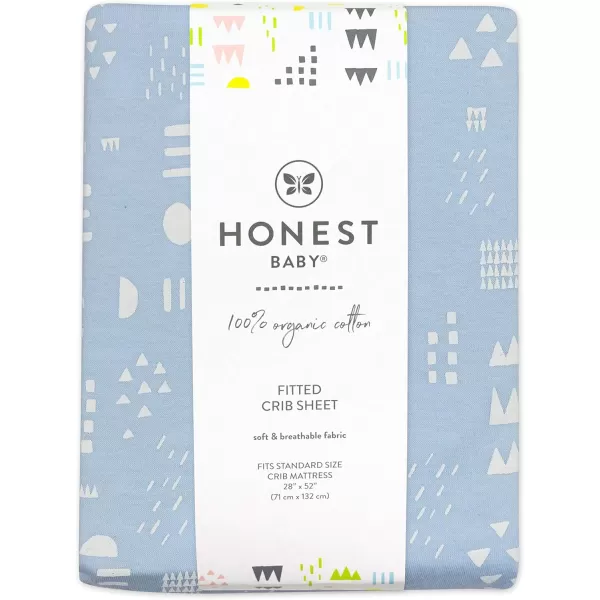 imageHonestBaby Fitted Crib Sheets Fits Standard Mattress Bassinet Mini Prints 100 Organic Cotton Baby Boys Girls and Unisex LEGACY Dots ampamp Dashes One SizePattern Play Light Blue