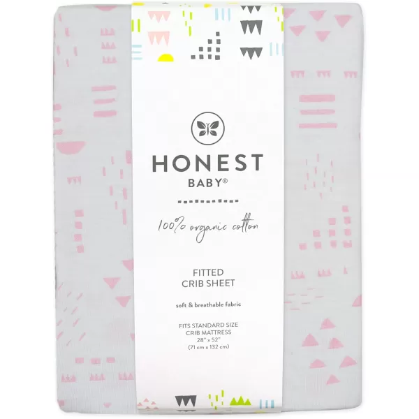 imageHonestBaby Fitted Crib Sheets Fits Standard Mattress Bassinet Mini Prints 100 Organic Cotton Baby Boys Girls and Unisex LEGACY Dots ampamp Dashes One SizePattern Play WhitePink