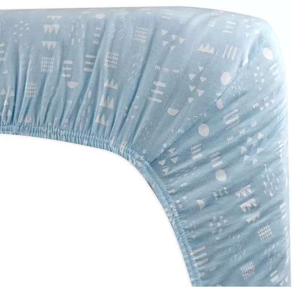 imageHonestBaby Fitted Crib Sheets Fits Standard Mattress Bassinet Mini Prints 100 Organic Cotton Baby Boys Girls and Unisex LEGACY Dots ampamp Dashes One SizePattern Play Light Blue