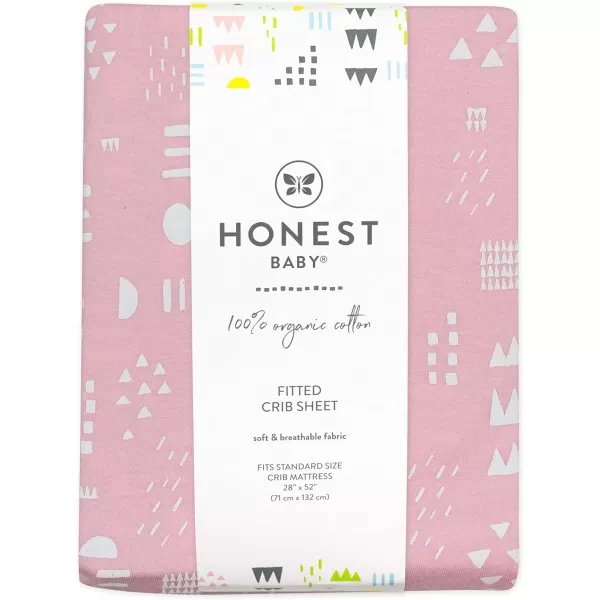 imageHonestBaby Fitted Crib Sheets Fits Standard Mattress Bassinet Mini Prints 100 Organic Cotton Baby Boys Girls and Unisex LEGACY Dots ampamp Dashes One SizePattern Play Pink