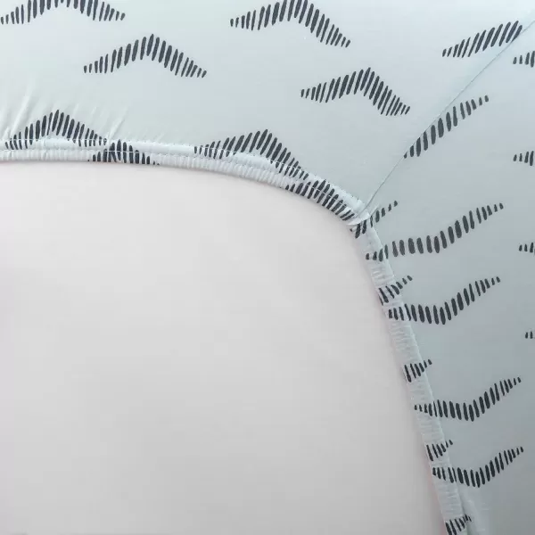 imageHonestBaby Fitted Crib Sheets Fits Standard Mattress Bassinet Mini Prints 100 Organic Cotton Baby Boys Girls and Unisex LEGACY Dots ampamp Dashes One SizePyramids Whispering Blue