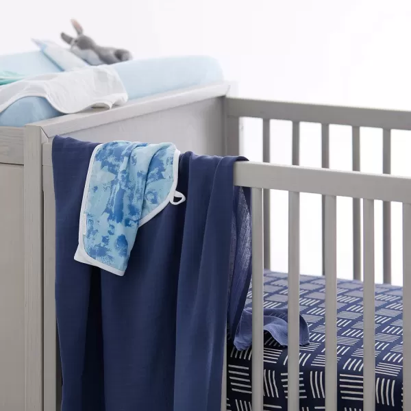 imageHonestBaby Fitted Crib Sheets Fits Standard Mattress Bassinet Mini Prints 100 Organic Cotton Baby Boys Girls and Unisex LEGACY Dots ampamp Dashes One SizeSketchy Square Dark Navy
