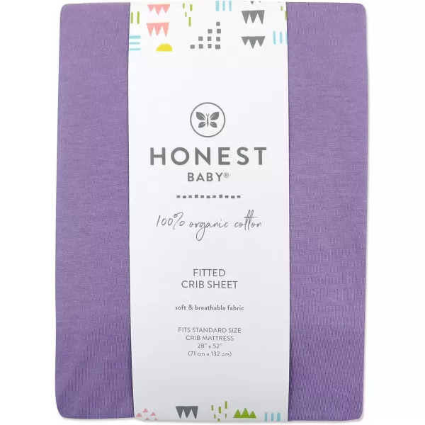imageHonestBaby Fitted Crib Sheets Fits Standard Mattress Bassinet Mini Prints 100 Organic Cotton Baby Boys Girls and Unisex LEGACY Dots ampamp Dashes One SizePurple