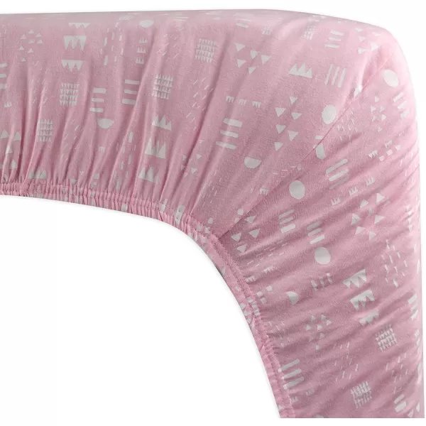 imageHonestBaby Fitted Crib Sheets Fits Standard Mattress Bassinet Mini Prints 100 Organic Cotton Baby Boys Girls and Unisex LEGACY Dots ampamp Dashes One SizePattern Play Pink