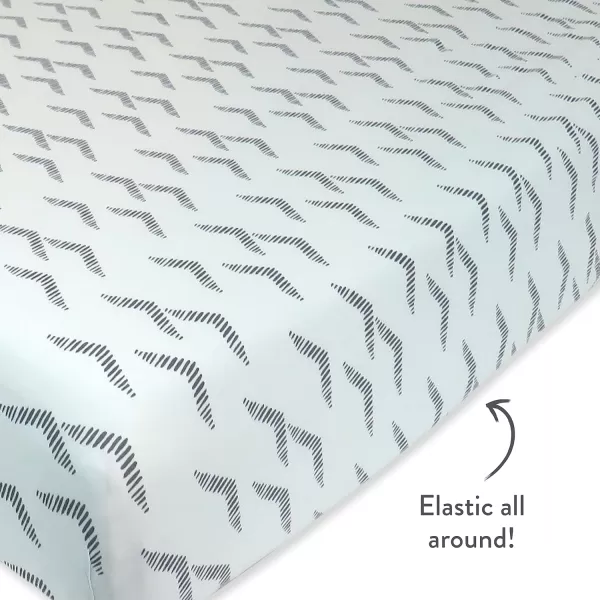 imageHonestBaby Fitted Crib Sheets Fits Standard Mattress Bassinet Mini Prints 100 Organic Cotton Baby Boys Girls and Unisex LEGACY Dots ampamp Dashes One SizePyramids Whispering Blue