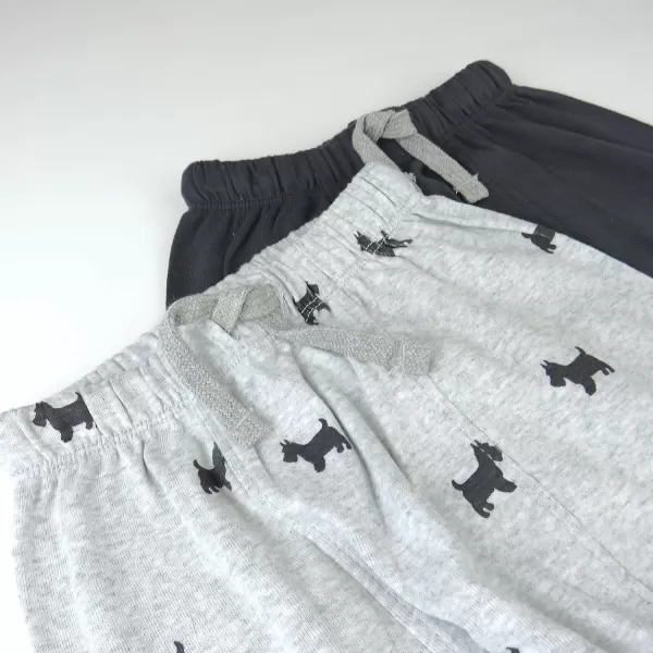 imageHonestBaby Multipack Honest Pants Joggers Pull on 100 Organic Cotton for Infant Baby and Toddler Boys Girls Unisex2pack Grey Scotty Dog