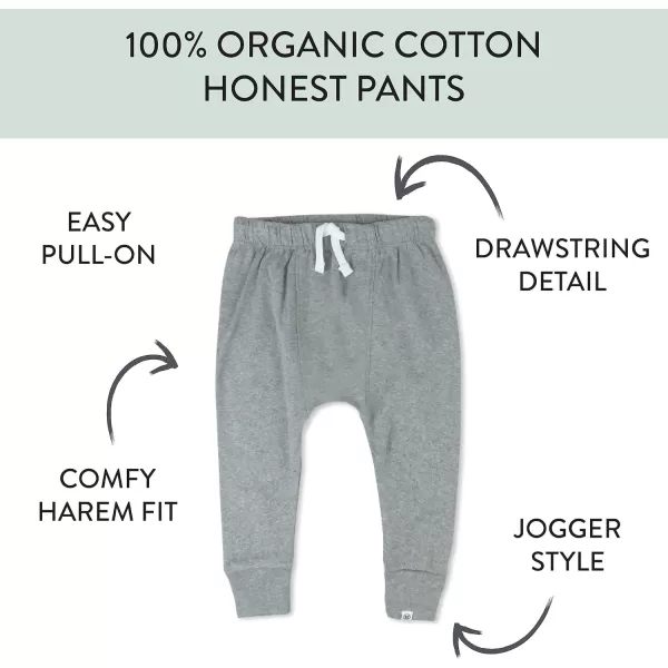 imageHonestBaby Multipack Honest Pants Joggers Pull on 100 Organic Cotton for Infant Baby and Toddler Boys Girls Unisex2pack Heather Gray  Black