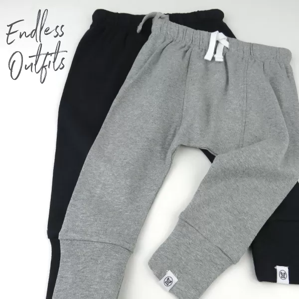imageHonestBaby Multipack Honest Pants Joggers Pull on 100 Organic Cotton for Infant Baby and Toddler Boys Girls Unisex2pack Heather Gray  Black