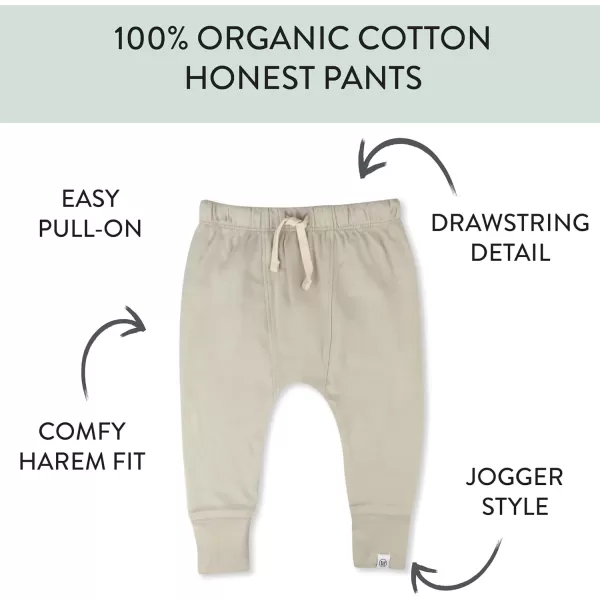 imageHonestBaby Multipack Honest Pants Joggers Pull on 100 Organic Cotton for Infant Baby and Toddler Boys Girls Unisex2pack Khaki