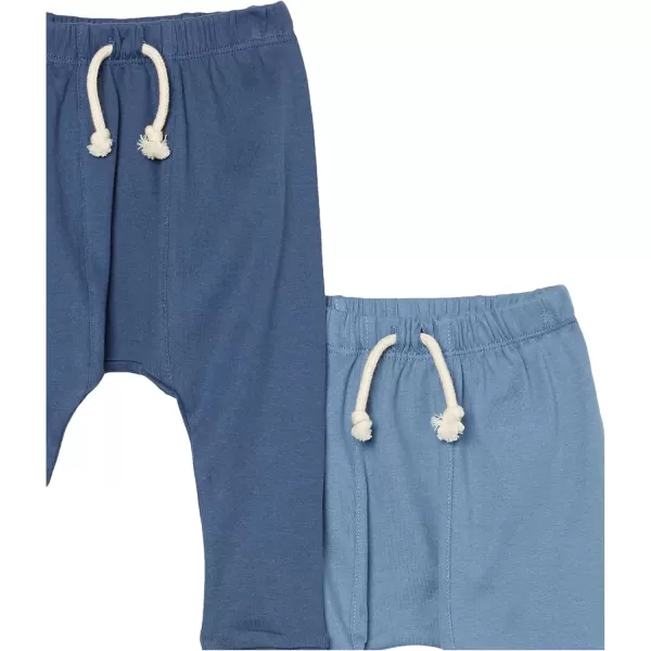 imageHonestBaby Multipack Honest Pants Joggers Pull on 100 Organic Cotton for Infant Baby and Toddler Boys Girls Unisex2pack Ombre Blues
