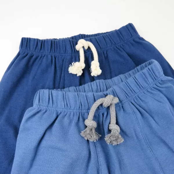 imageHonestBaby Multipack Honest Pants Joggers Pull on 100 Organic Cotton for Infant Baby and Toddler Boys Girls Unisex2pack Ombre Blues