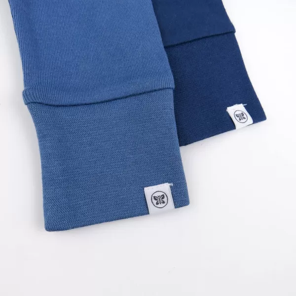 imageHonestBaby Multipack Honest Pants Joggers Pull on 100 Organic Cotton for Infant Baby and Toddler Boys Girls Unisex2pack Ombre Blues