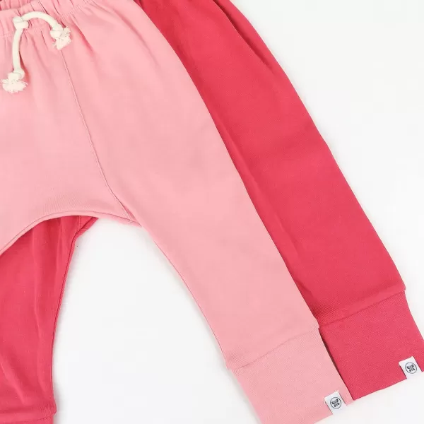 imageHonestBaby Multipack Honest Pants Joggers Pull on 100 Organic Cotton for Infant Baby and Toddler Boys Girls Unisex2pack Pink Ombre