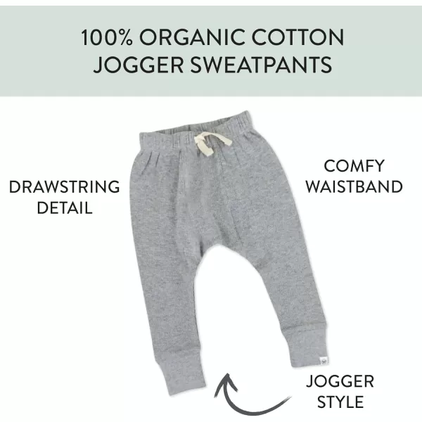 imageHonestBaby Multipack Honest Pants Joggers Pull on 100 Organic Cotton for Infant Baby and Toddler Boys Girls UnisexGray Heather