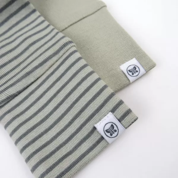 imageHonestBaby Multipack Honest Pants Joggers Pull on 100 Organic Cotton for Infant Baby and Toddler Boys Girls UnisexMini Stripe Khaki