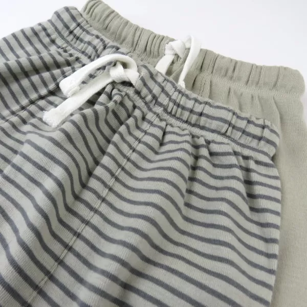 imageHonestBaby Multipack Honest Pants Joggers Pull on 100 Organic Cotton for Infant Baby and Toddler Boys Girls UnisexMini Stripe Khaki