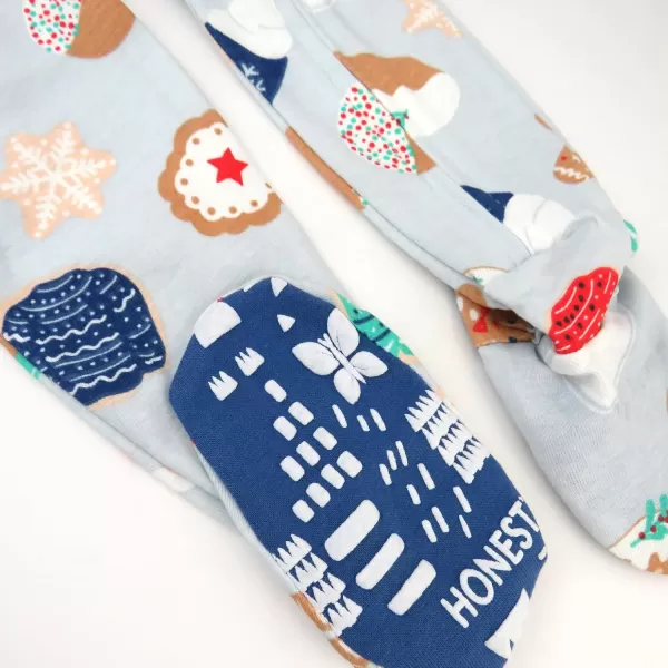 imageHonestBaby NonSlip Footed Holiday Pajamas OnePiece Sleeper ZipFront PJs Organic Cotton for Baby Boys GirlsEverything Nice