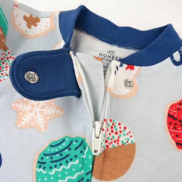 imageHonestBaby NonSlip Footed Holiday Pajamas OnePiece Sleeper ZipFront PJs Organic Cotton for Baby Boys GirlsEverything Nice