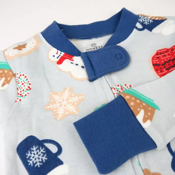 imageHonestBaby NonSlip Footed Holiday Pajamas OnePiece Sleeper ZipFront PJs Organic Cotton for Baby Boys GirlsEverything Nice