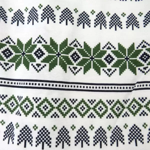 imageHonestBaby NonSlip Footed Holiday Pajamas OnePiece Sleeper ZipFront PJs Organic Cotton for Baby Boys GirlsFair Isle Green