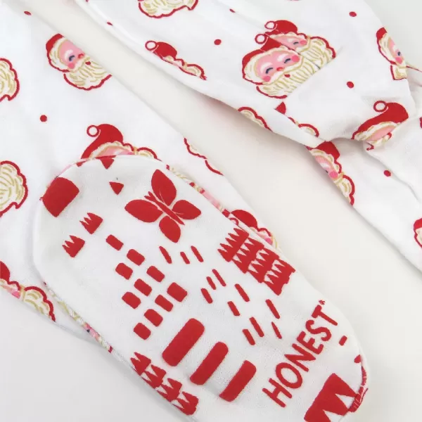 imageHonestBaby NonSlip Footed Holiday Pajamas OnePiece Sleeper ZipFront PJs Organic Cotton for Baby Boys GirlsHo Ho Ho