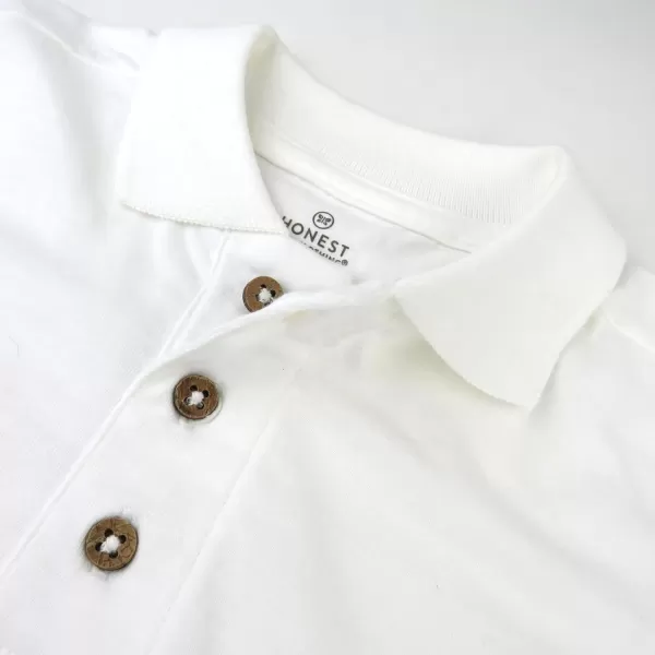imageHonestBaby Polo TShirt Short Sleeve Tees 100 Organic Cotton Unisex1pack Bright White