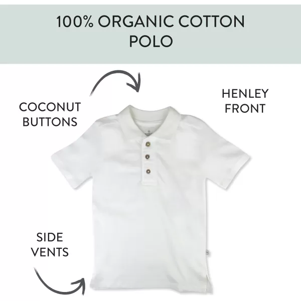 imageHonestBaby Polo TShirt Short Sleeve Tees 100 Organic Cotton Unisex1pack Bright White