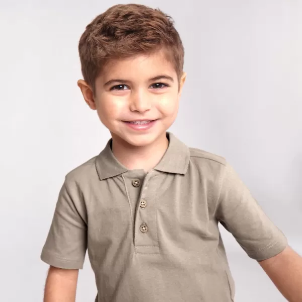 imageHonestBaby Polo TShirt Short Sleeve Tees 100 Organic Cotton Unisex1pack Khaki
