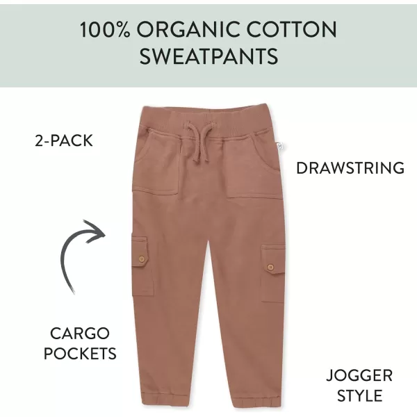 imageHonestBaby Unisex Kids 2Pack Easy Fit Cargo Sweat PantBrown