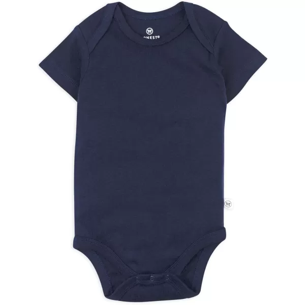 imageHonestBaby babyboys 5pack Short Sleeve Bodysuits Onepiece 100 Organic Cotton for Infant Baby Boys Unisex5pack Blue Ombre
