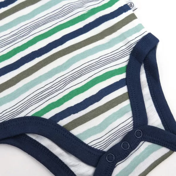 imageHonestBaby babyboys 5pack Short Sleeve Bodysuits Onepiece 100 Organic Cotton for Infant Baby Boys Unisex5pack Hand Drawn Nature Stripe Navy