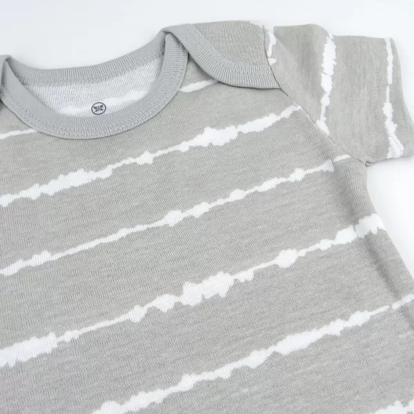 imageHonestBaby babyboys 5pack Short Sleeve Bodysuits Onepiece 100 Organic Cotton for Infant Baby Boys Unisex5pack Hand Drawn Nature Stripe Navy