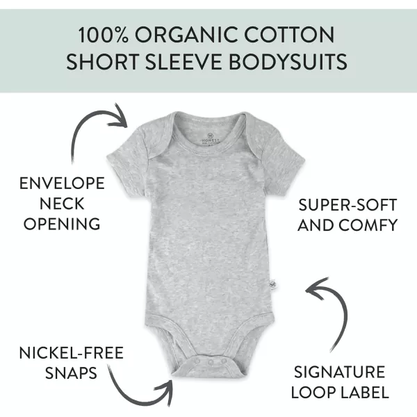 imageHonestBaby babyboys 5pack Short Sleeve Bodysuits Onepiece 100 Organic Cotton for Infant Baby Boys Unisex5pack Natural Ombre