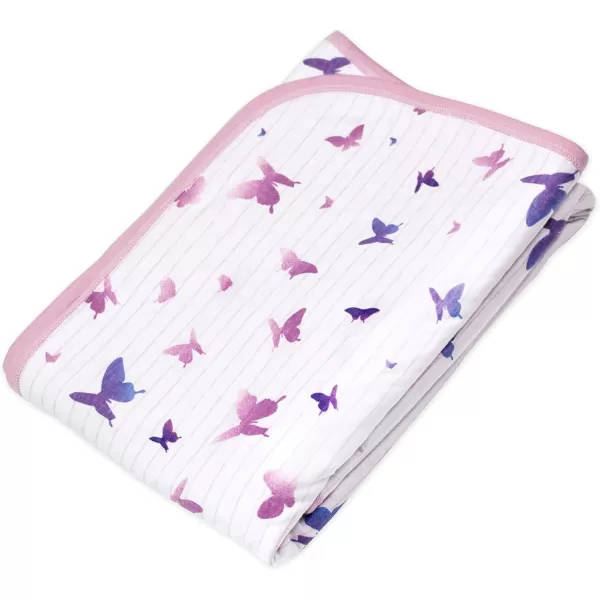 imageHonestBaby unisex baby Organic Cotton Matelasse Reversible Receiving Wearable Blanket Pattern Play WhitePink One Size USButterfly