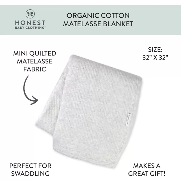 imageHonestBaby unisex baby Organic Cotton Matelasse Reversible Receiving Wearable Blanket Pattern Play WhitePink One Size USLight Grey Heather