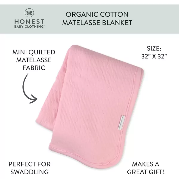 imageHonestBaby unisex baby Organic Cotton Matelasse Reversible Receiving Wearable Blanket Pattern Play WhitePink One Size USPink