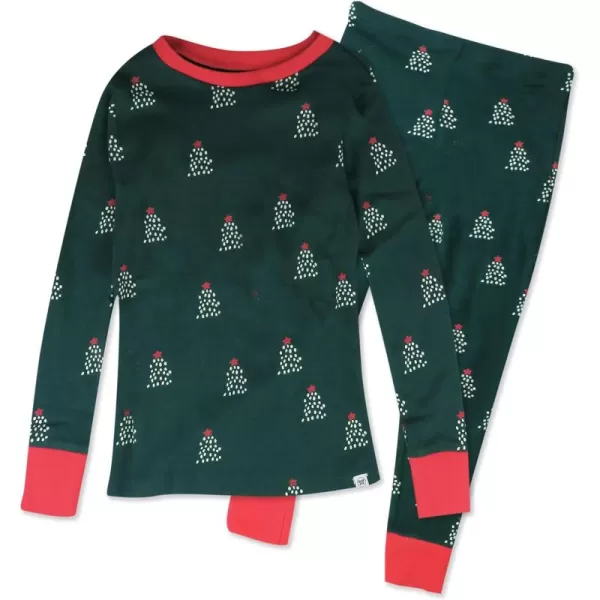 imageHonestBaby Baby Holiday 2Piece Pajamas Sleepwear PJs 100 Organic Cotton for Infant Baby and Toddler Boys ampamp Girls UnisexA Pine Holiday