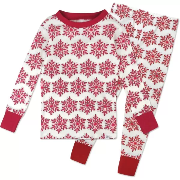 imageHonestBaby Baby Holiday 2Piece Pajamas Sleepwear PJs 100 Organic Cotton for Infant Baby and Toddler Boys ampamp Girls UnisexHoliday Snowflake