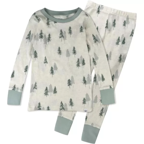imageHonestBaby Baby Holiday 2Piece Pajamas Sleepwear PJs 100 Organic Cotton for Infant Baby and Toddler Boys ampamp Girls UnisexInto the Woods