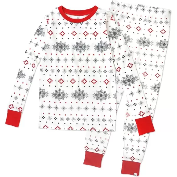 imageHonestBaby Baby Holiday 2Piece Pajamas Sleepwear PJs 100 Organic Cotton for Infant Baby and Toddler Boys ampamp Girls UnisexJumbo Fair Isle